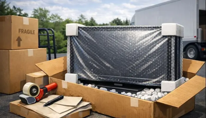 right way to pack a TV