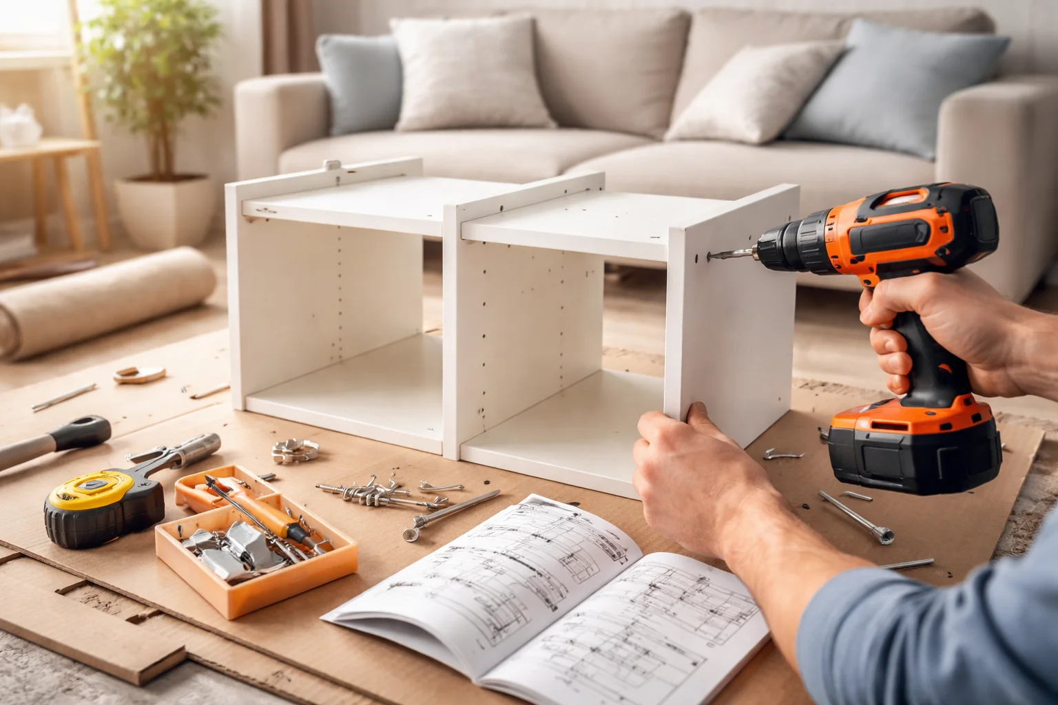 Furniture assembly setup